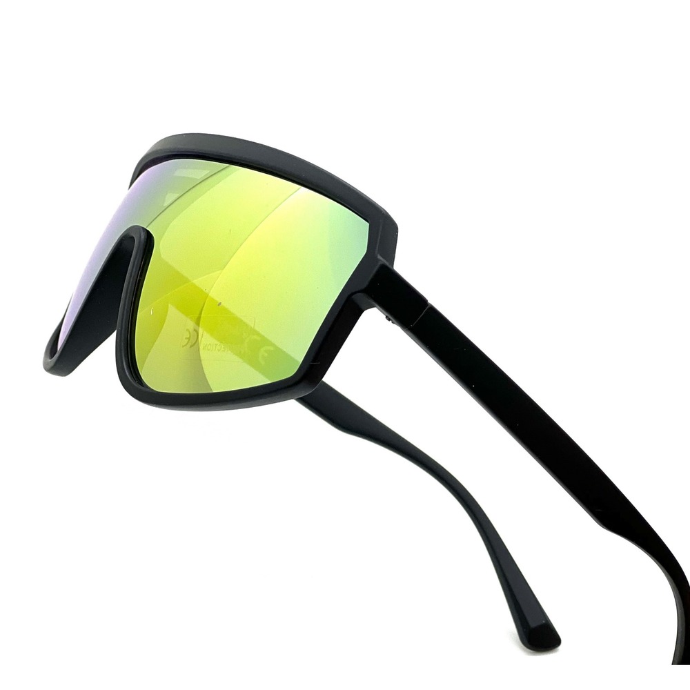 Shield Sunglasses Mirrored Lens Futuristic Visor Sport Rave Party Sunglasses New